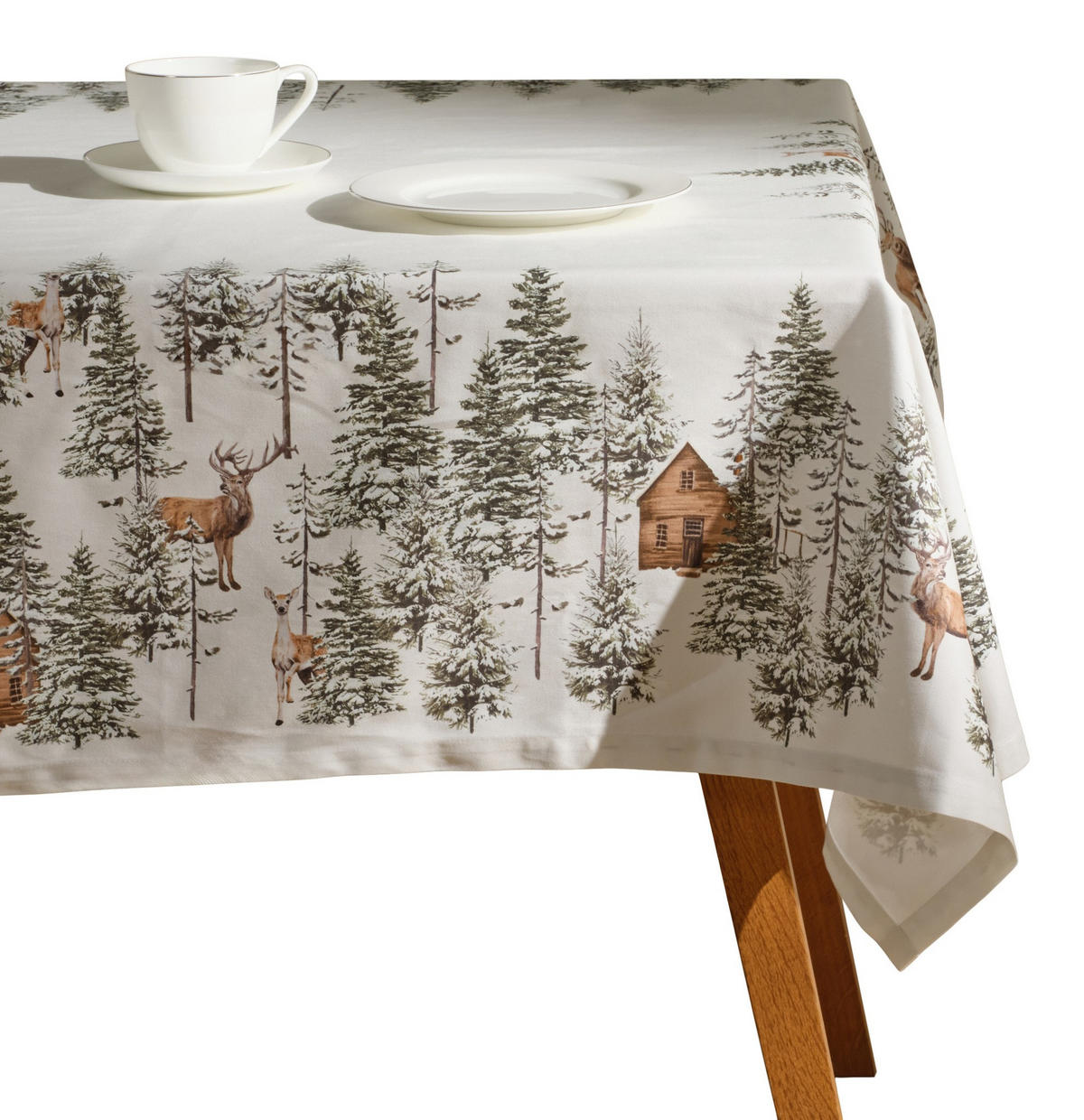 TISCHDECKE Hirvedo - Weiß, Textil (140/140/1cm) - home&you