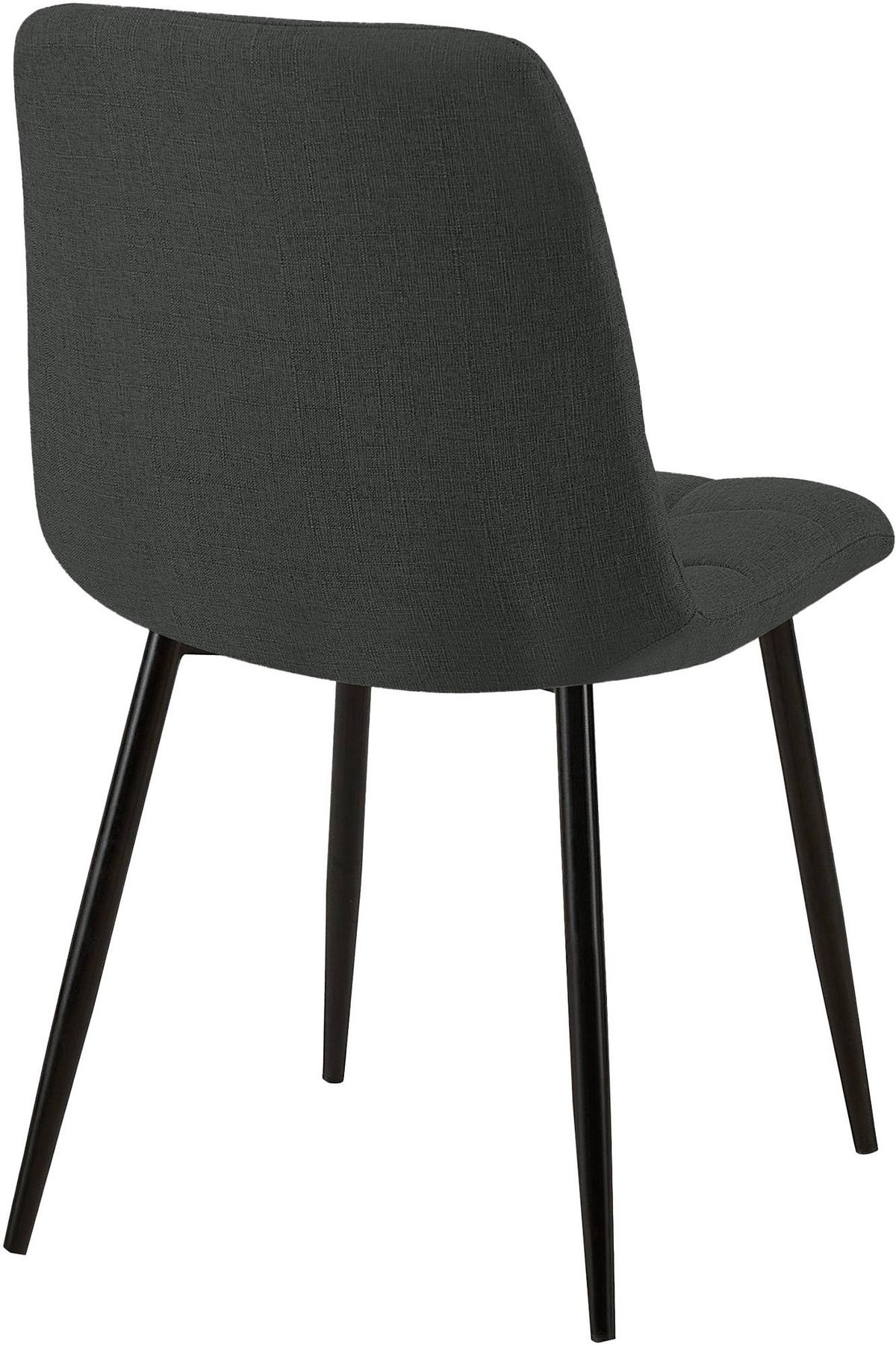 STUHL 2 Stoff Dunkelgrau - Dunkelgrau/Schwarz, Textil/Metall (45/84/55cm) - CLP