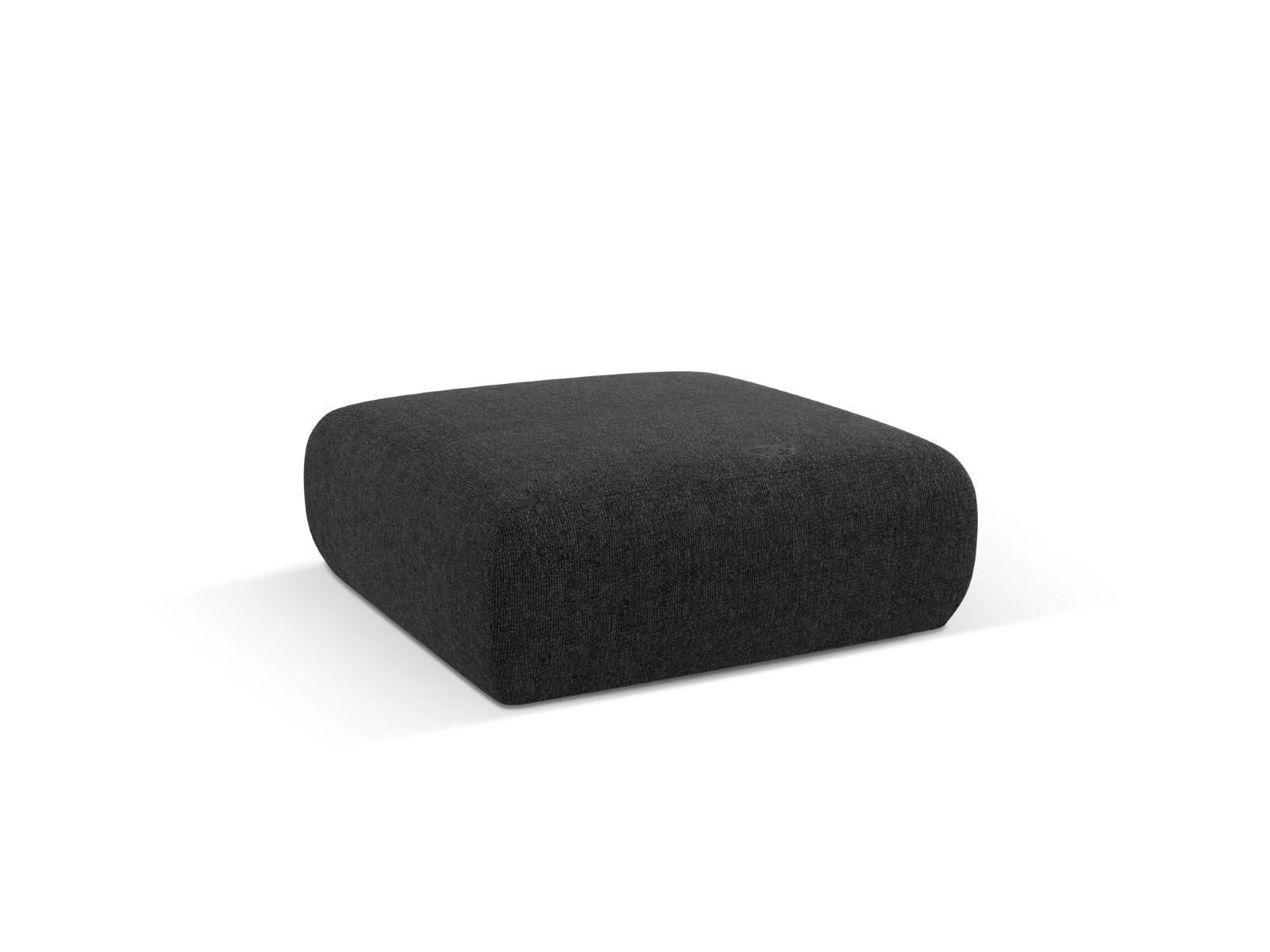 POUF Molino aus Chenille-Stoff schwarz - Schwarz, Textil (100/36/100cm) - Micadoni