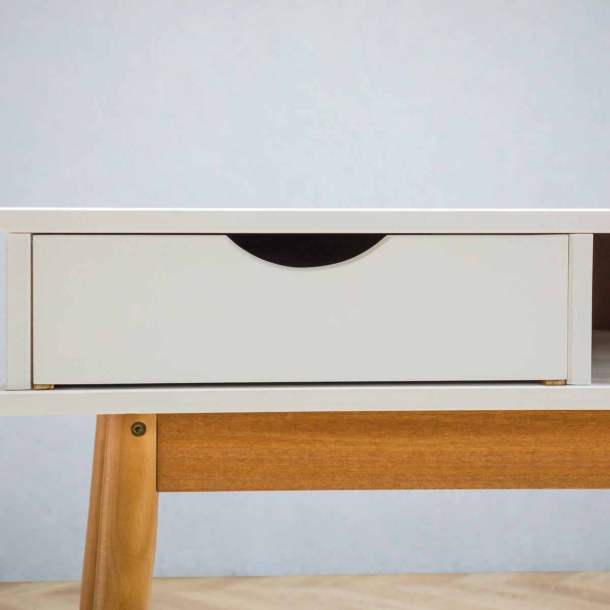 SCHREIBTISCH STEFANO weiß/Eiche - Eichefarben/Weiß, Holz (50/110/75cm) - IDIMEX