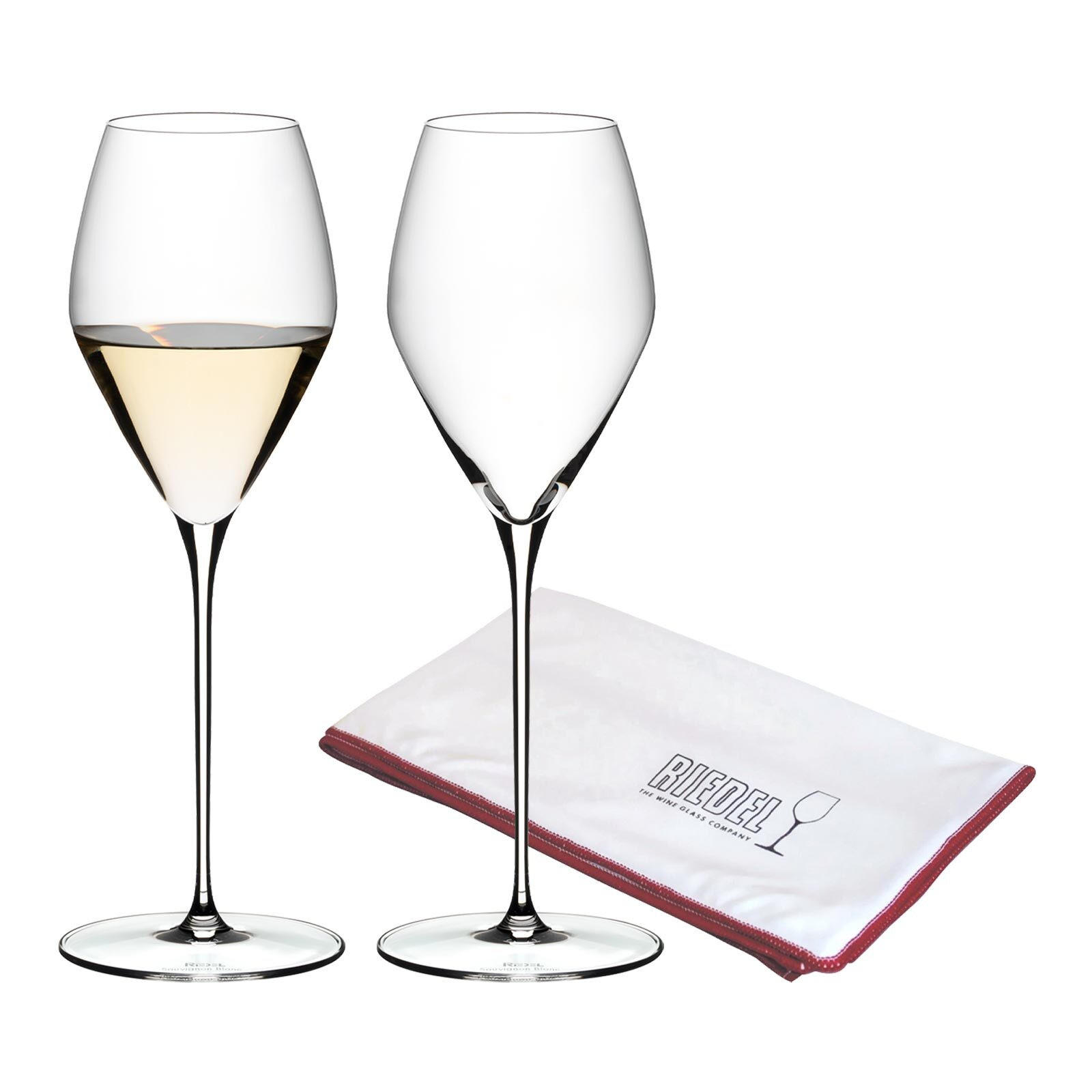 SAUVIGNON BLANC GLÄSER + POLIERTUCH Veloce transparent 347 ml 2er Set - Transparent, Glas (0.347L) - Riedel