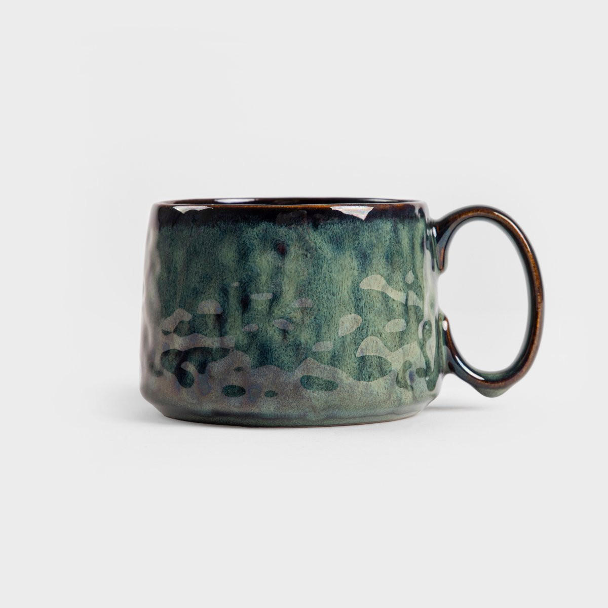 BECHER Mido niedrig türkis 0,4 l 4er-Set - Smaragdgrün, Keramik (0.4L) - Homla