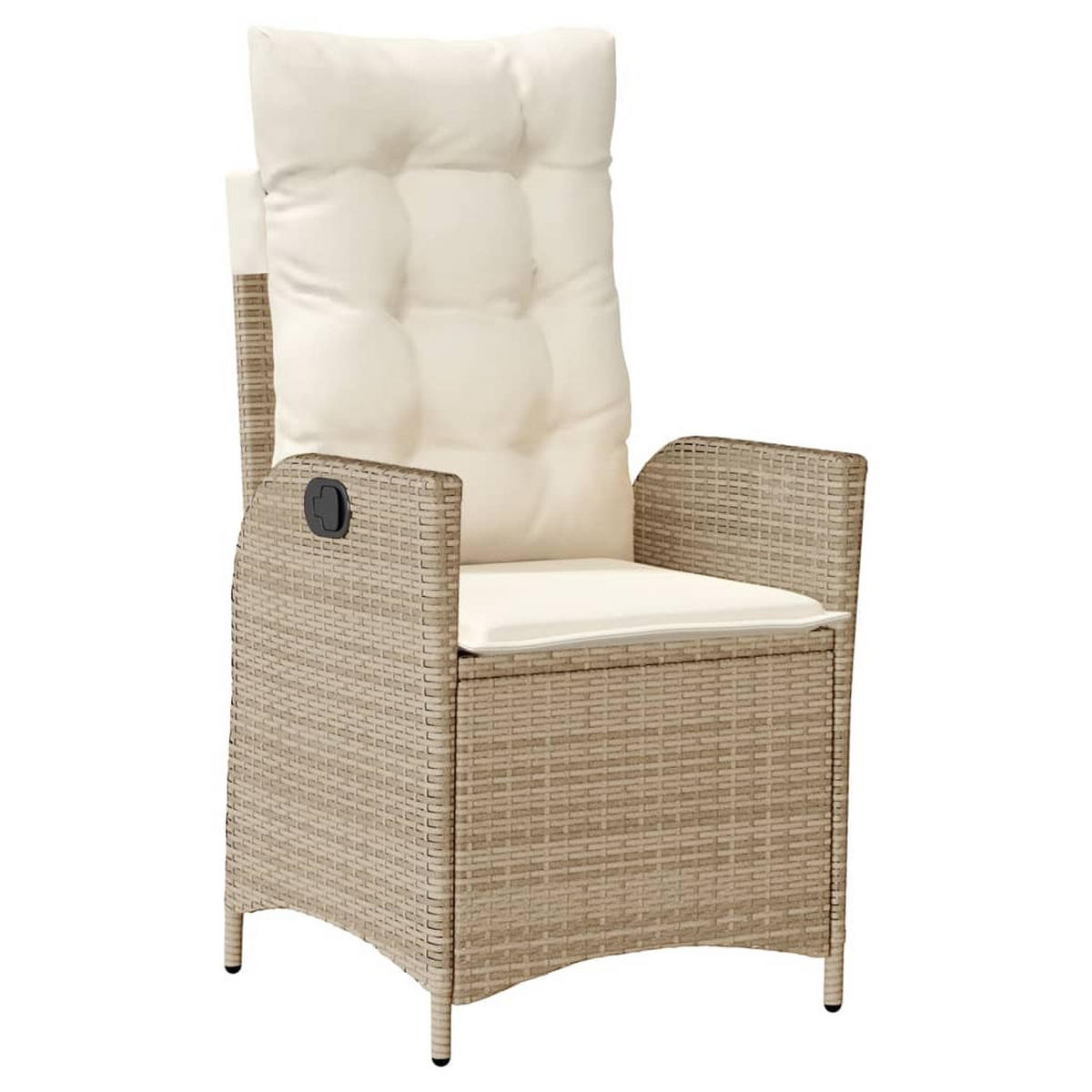 GARTEN-ESSGRUPPE 9Er Set Mit Kissen Beige Poly Rattan - Beige, Kunststoff - vidaXL
