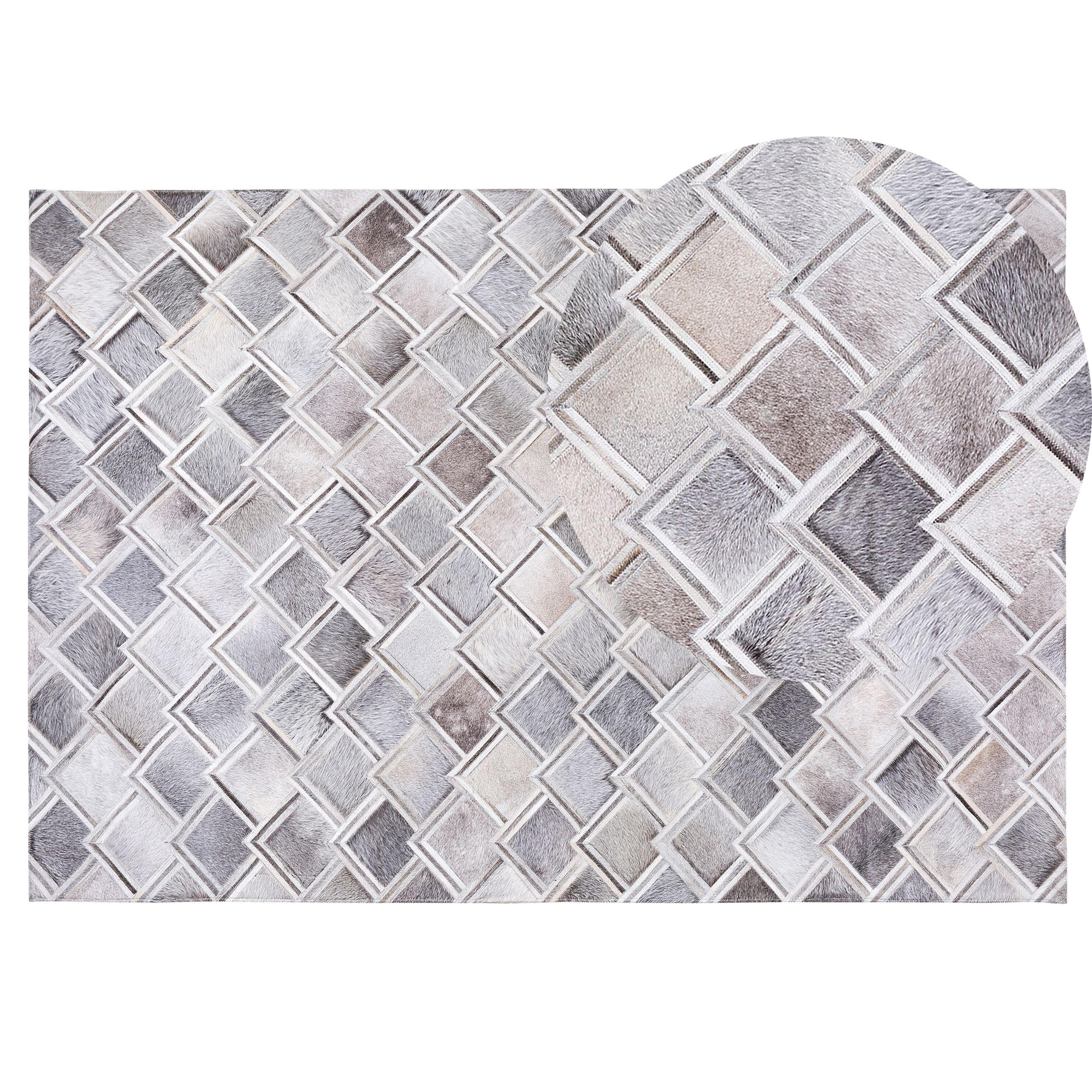 KURZFLOR-TEPPICH Agacli 200/140 cm - Grau, Fell (140/200cm) - Beliani
