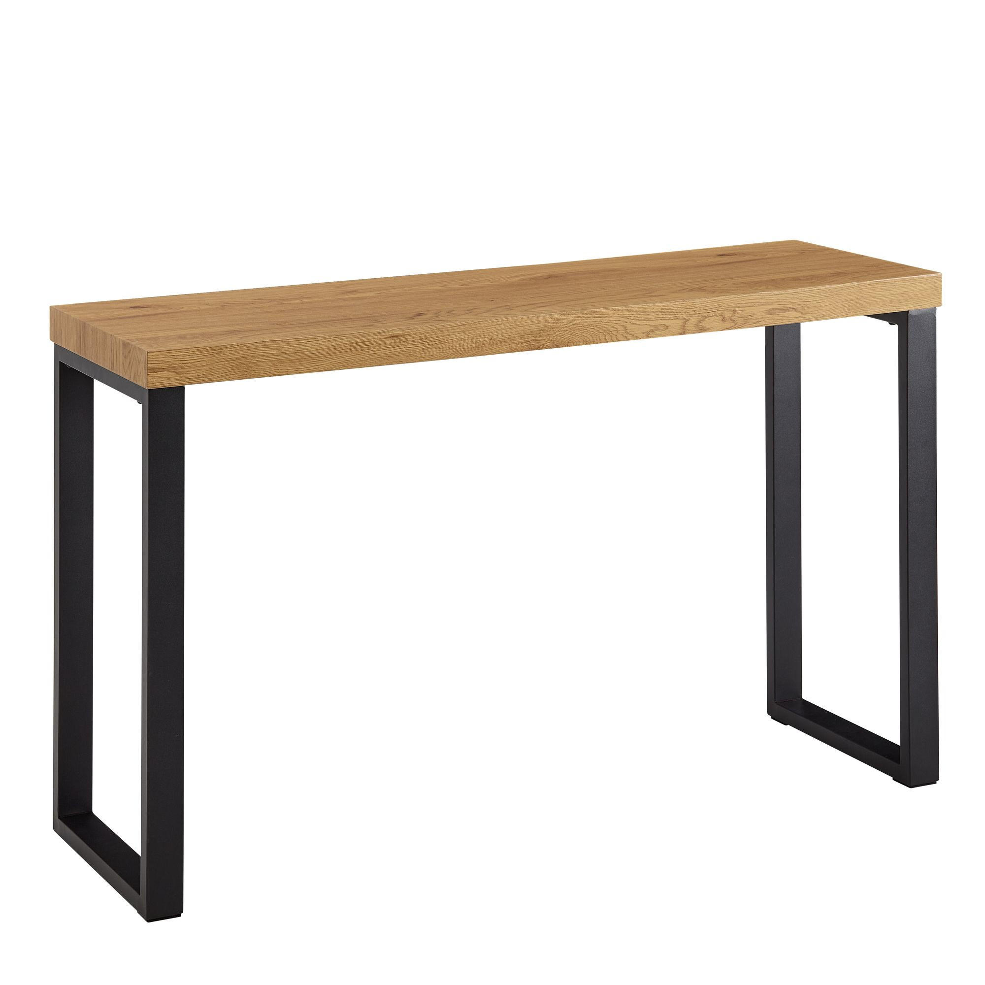 KONSOLENTISCH – Eicheoptik, große Ablagefläche, modern - Schwarz/Braun, Holz/Metall (39/120/76cm) - KADIMA DESIGN