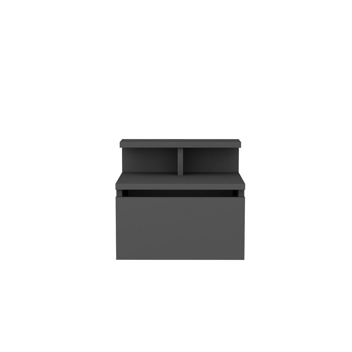 HÄNGENDER Nachttisch, 1 Klapptür Anthrazit B39,8 cm - ALICE - Anthrazit, Holzwerkstoff (31.9/35/48cm) - Calicosy