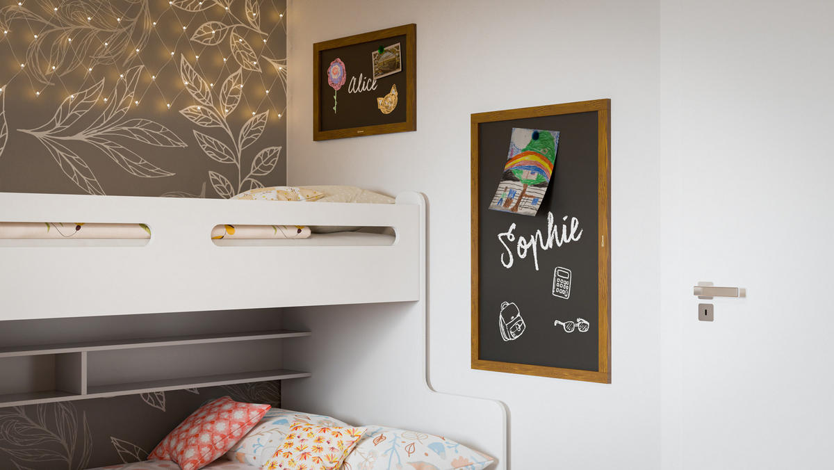 SCHWARZE magnetische Kreidetafel mit Holzrahmen 90x60cm - Braun, Metall (90/60/2cm) - ALLboards