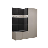 GARDEROBEN-SET Orion III - Kaschmir/Anthrazit, Holzwerkstoff/Kunststoff (158/186/46cm) - MIRJAN24