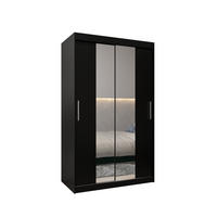 SCHWEBETÜRENSCHRANK 200/120/62 2-türig - Silberfarben/Schwarz, Holz/Kunststoff (120/200/62cm) - MÖBEL KRYSPOL