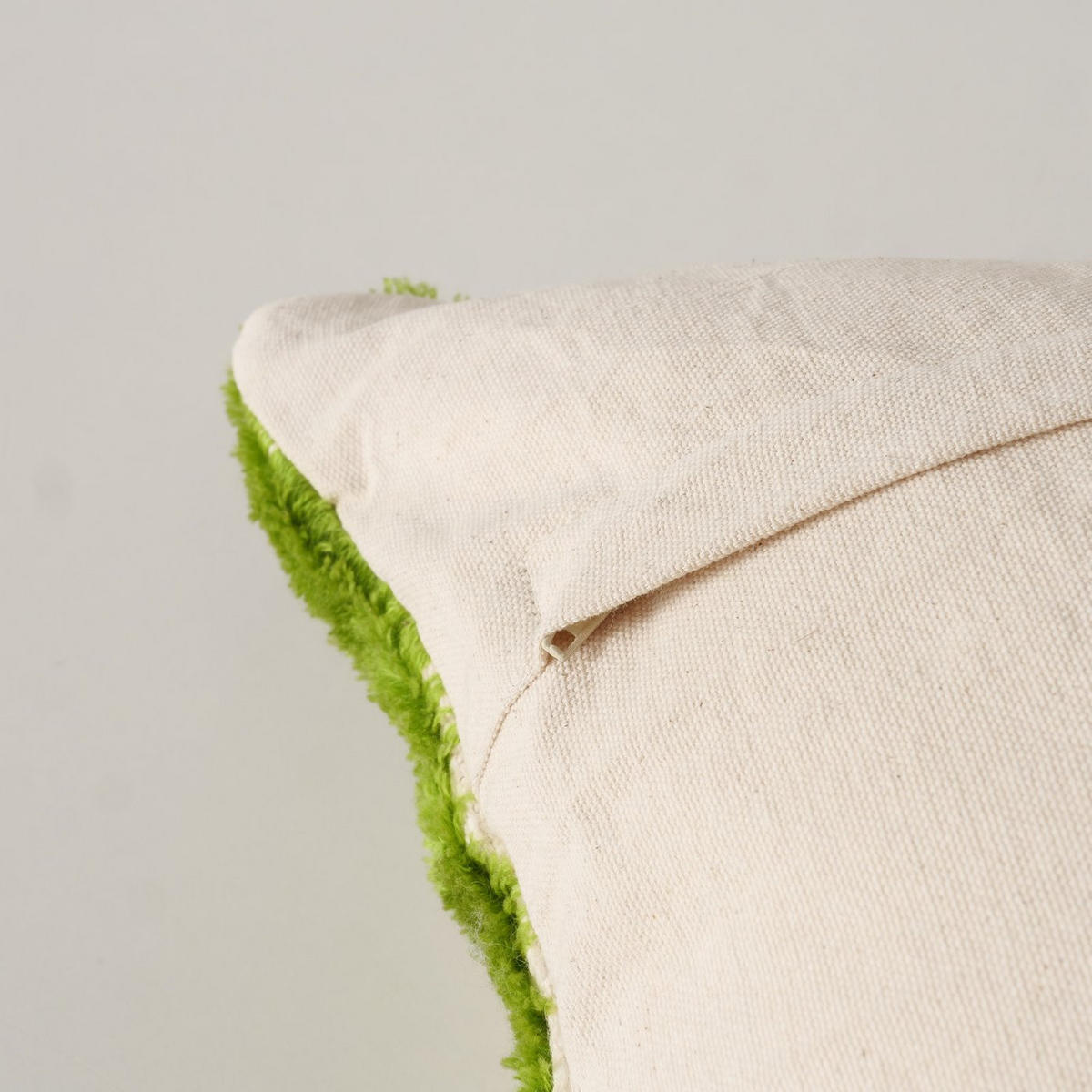 BAUMWOLLKISSEN mit geometrischem Muster Elino 40/40/15 cm - Grün, Naturmaterialien (40/40cm) - Boltze Home