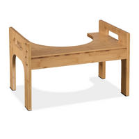 TOALETNÍ stolička - světle hnědá, dřevo/plast (45.5/28.5/28.5cm) - Relaxdays