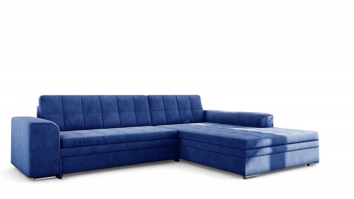 ECKSOFA Lusaka Mit Schlaffunktion - Blau, Holzwerkstoff/Textil (198/292cm) - Fun Möbel