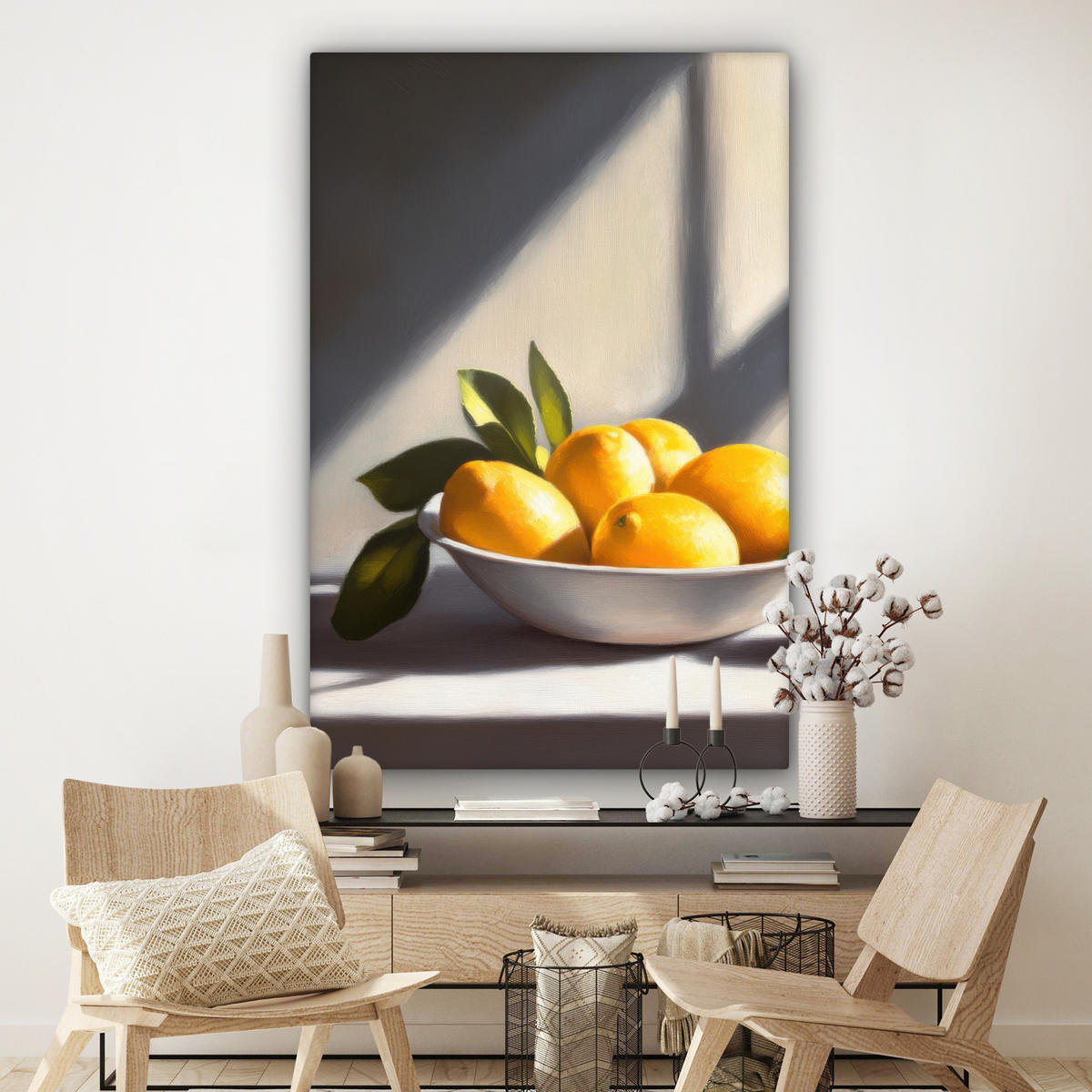 LEINWANDBILD Zitronen - Stilleben - Gelb Deko Groß 90x140 cm - Gelb, Textil (90/140cm) - MuchoWow