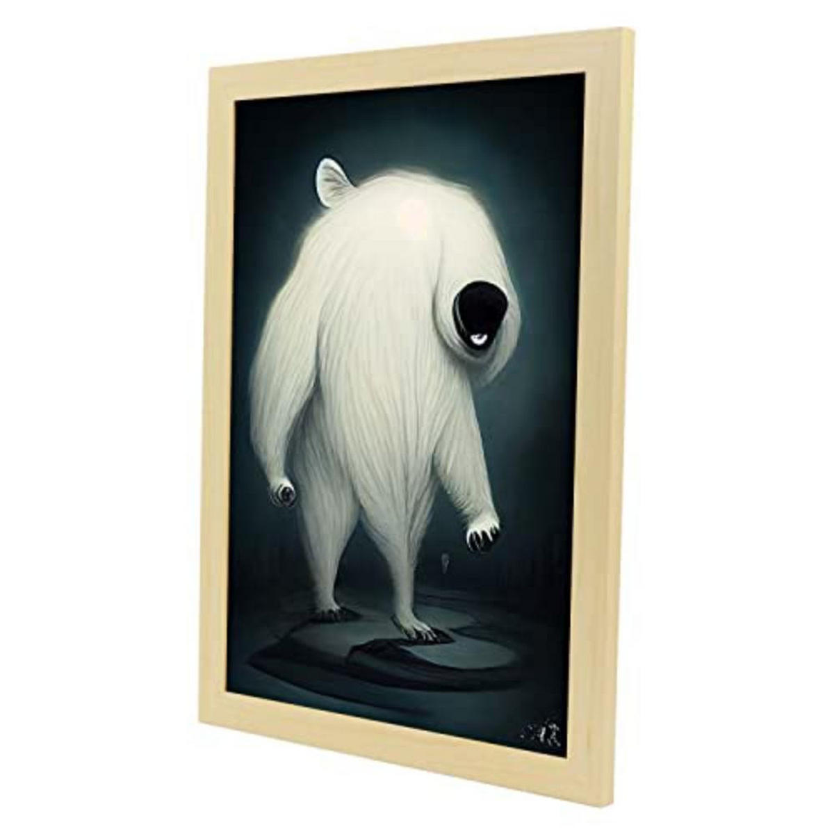 POSTER Set mit 4 Grässlich Tier im T Burton Goth Stil A3 Rahmen aus hellem Holz - Beige, Papier (29.7/3cm) - Nacnic