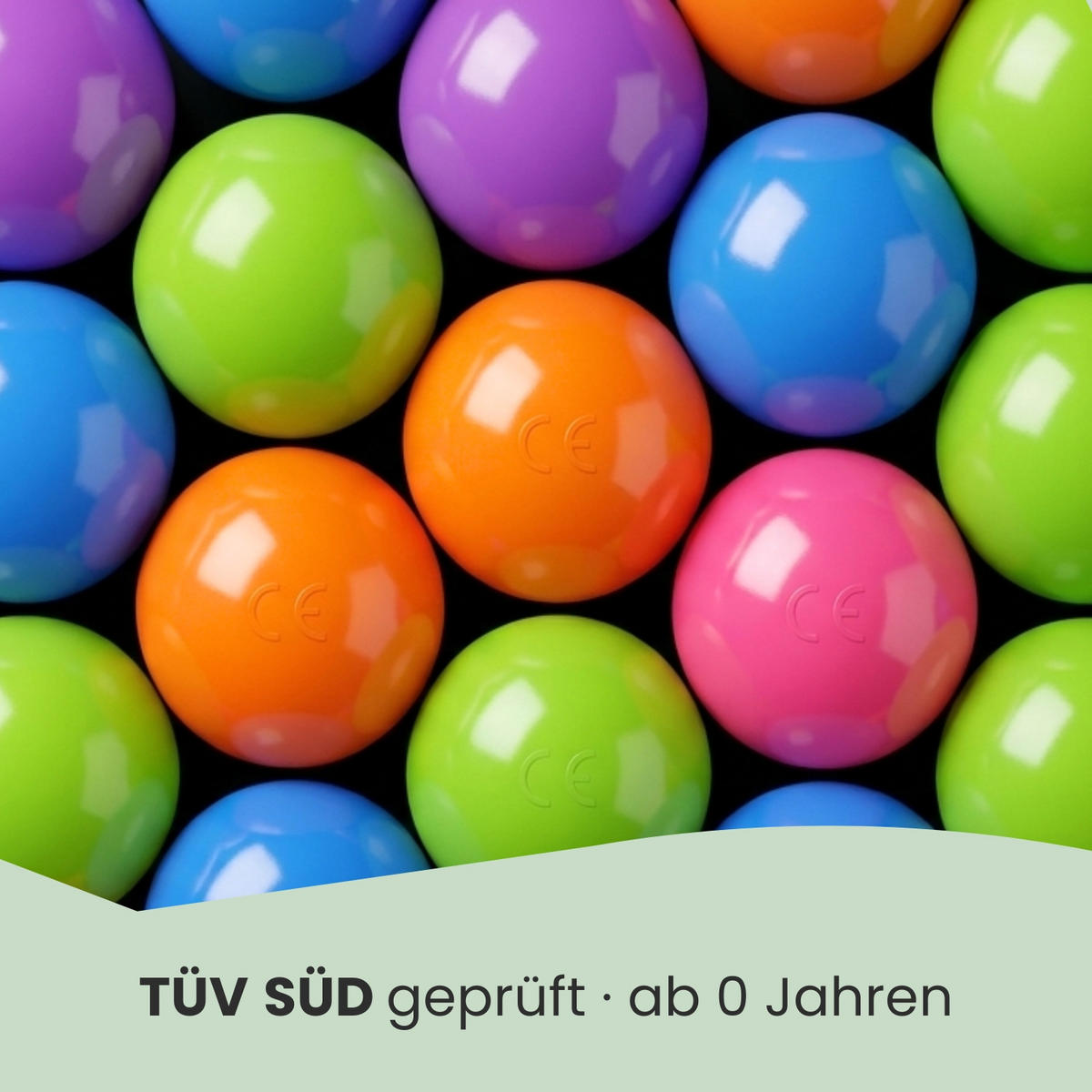 BÄLLEBAD-BÄLLE 50 Stück, pastell, 5,5 cm - Lila/Multicolor, Kunststoff (5.5/5.5/5.5cm) - Littletom