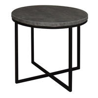 COUCHTISCH Rund Elesa 3 60x51x60 Holzwerkstoff Schwarz/Keramik grau - Schwarz/Grau, Holzwerkstoff (60/60/51cm) - 58aufmkessel