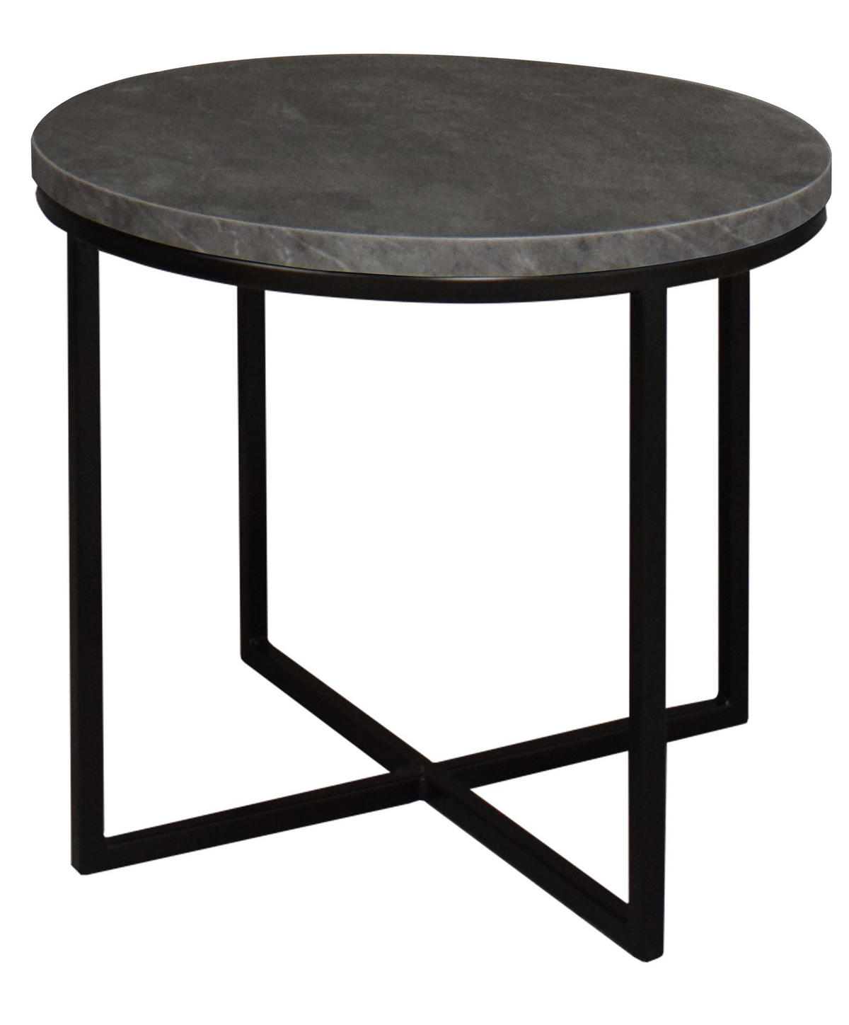 COUCHTISCH Rund Elesa 3 60x51x60 Holzwerkstoff Schwarz/Keramik grau - Schwarz/Grau, Holzwerkstoff (60/60/51cm) - 58aufmkessel