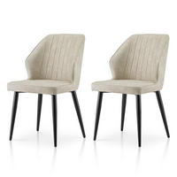 ESSZIMMERSTÜHLE 2er Set Kunstleder Creme Metallbeine - Creme, Kunststoff (46/83.5/45cm)