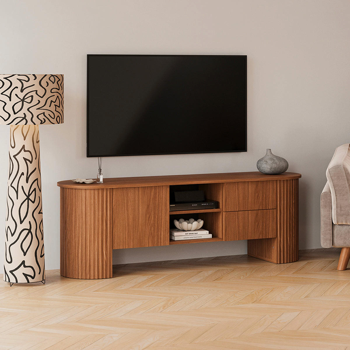 TV STOLEK Canopée Dřevo - hnědá, kompozitní dřevo (180/60/45cm) - Petits-meubles