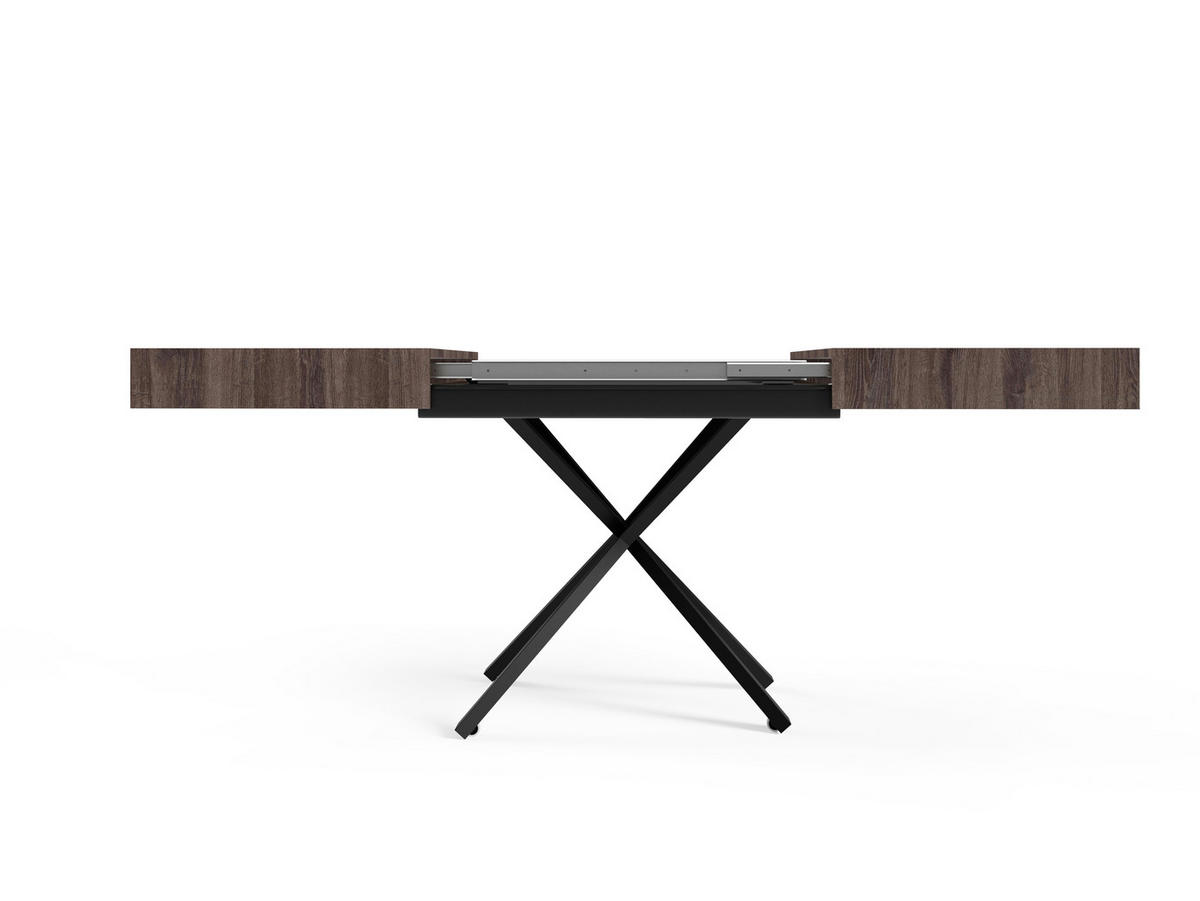 COUCHTISCH SANNA X - Anthrazit/Schwarz, Holzwerkstoff/Metall (80/120/27cm) - Meblini