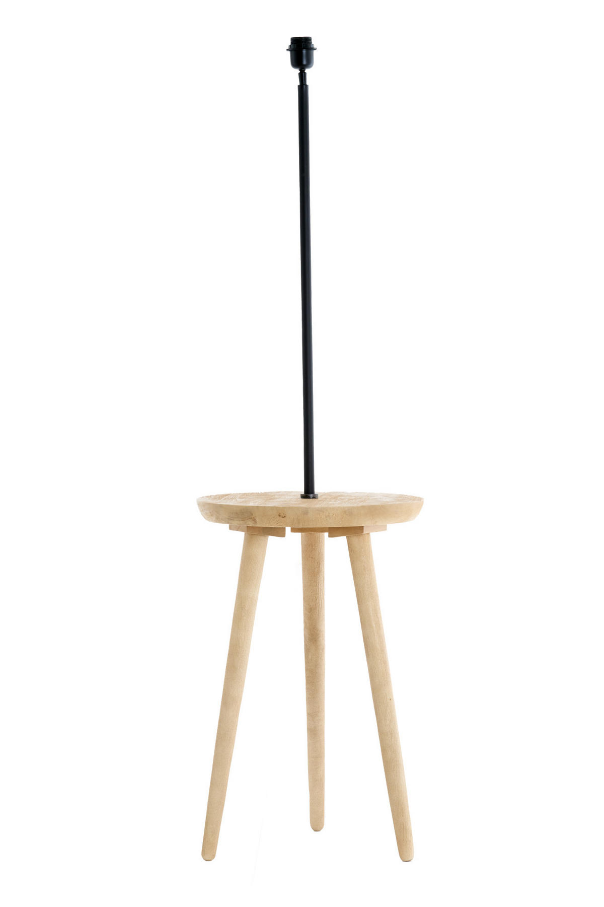 BEISTELLTISCH mit Leuchte Tolfa Braun Ø40/135 cm - Braun, Holz (40/40/135cm) - Light & Living