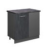 ECKUNTERSCHRANK R-Line Schwarz Beton 86 cm AP Anthrazit - Anthrazit/Schwarz, Holzwerkstoff (86/81.6/60cm) - Vicco