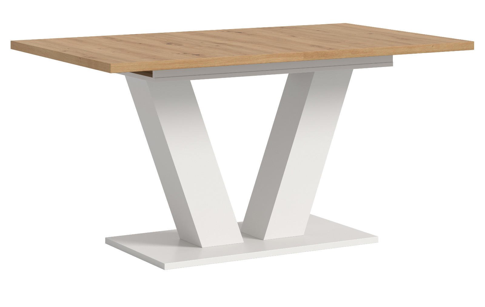 ESSTISCH weiß, Eiche Artisan, Küchentisch ausziehbar 150 - 190 cm - Weiß/Eiche Artisan, Holzwerkstoff/Metall (150/90/76cm) - Inn.Furn