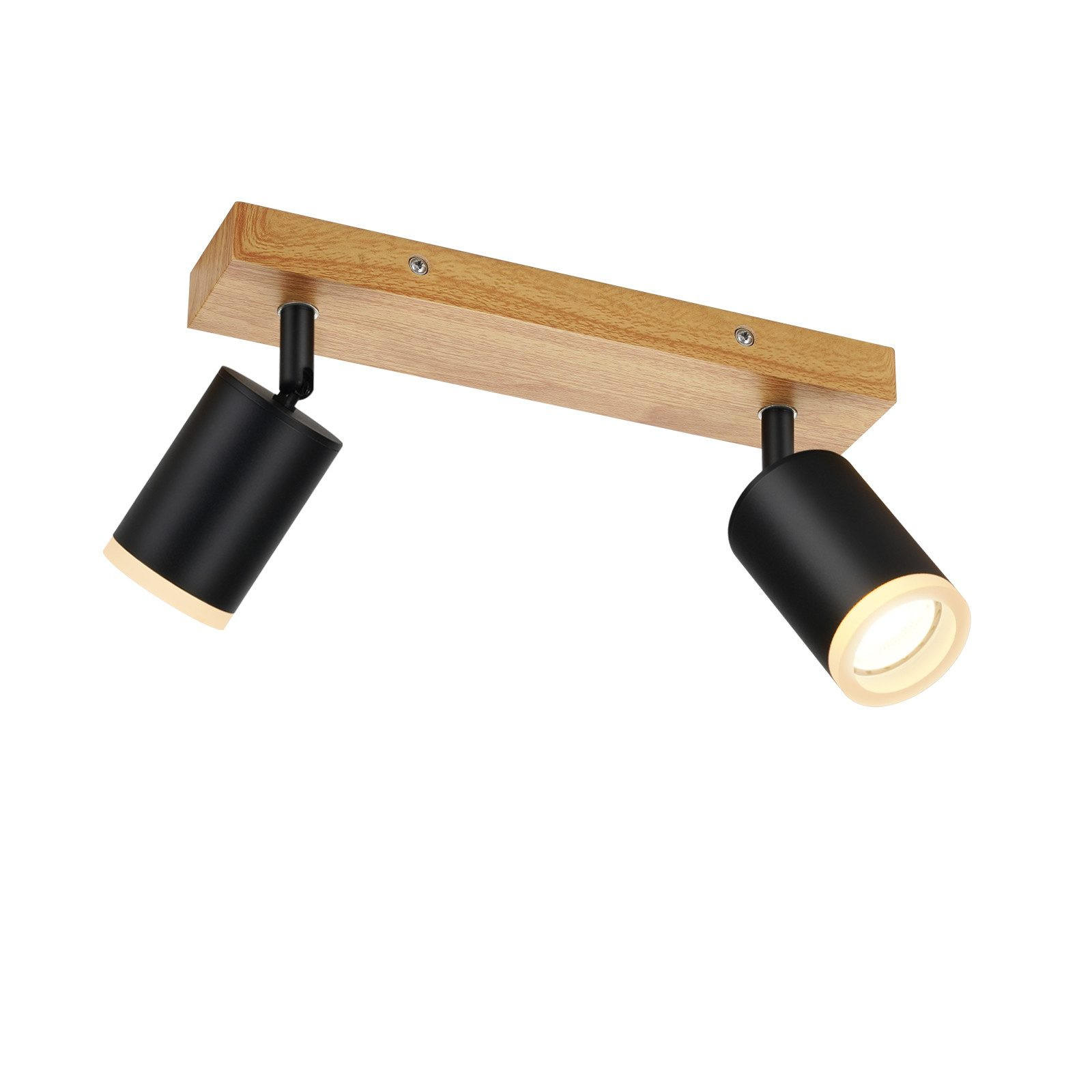 STRAHLER Darmstadt 2-flammig 28/6/15 cm - Schwarz, Holz (28/6/15cm) - Nettlife