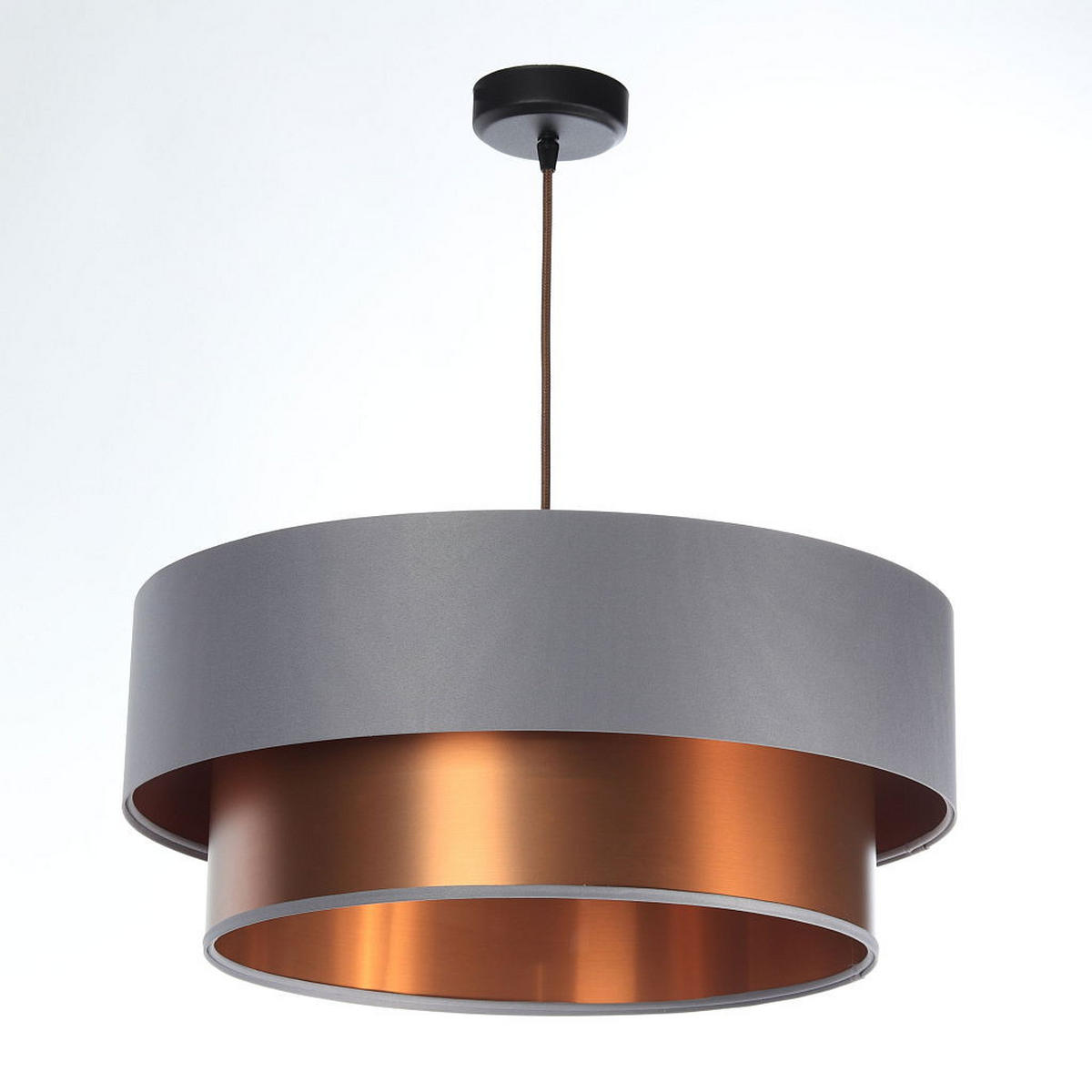 HÄNGELEUCHTE Grau 50/20 cm - Grau/Kupferfarben, Kunststoff (50/1/20cm) - ONZENO
