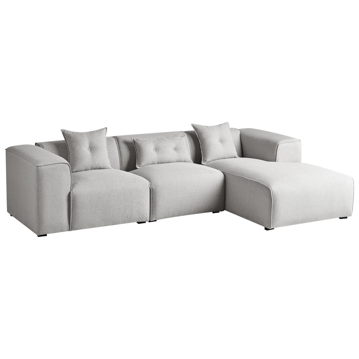 ECKSOFA Polsterbezug Hellgrau Dolva - Hellgrau, Textil (294/170cm) - Beliani