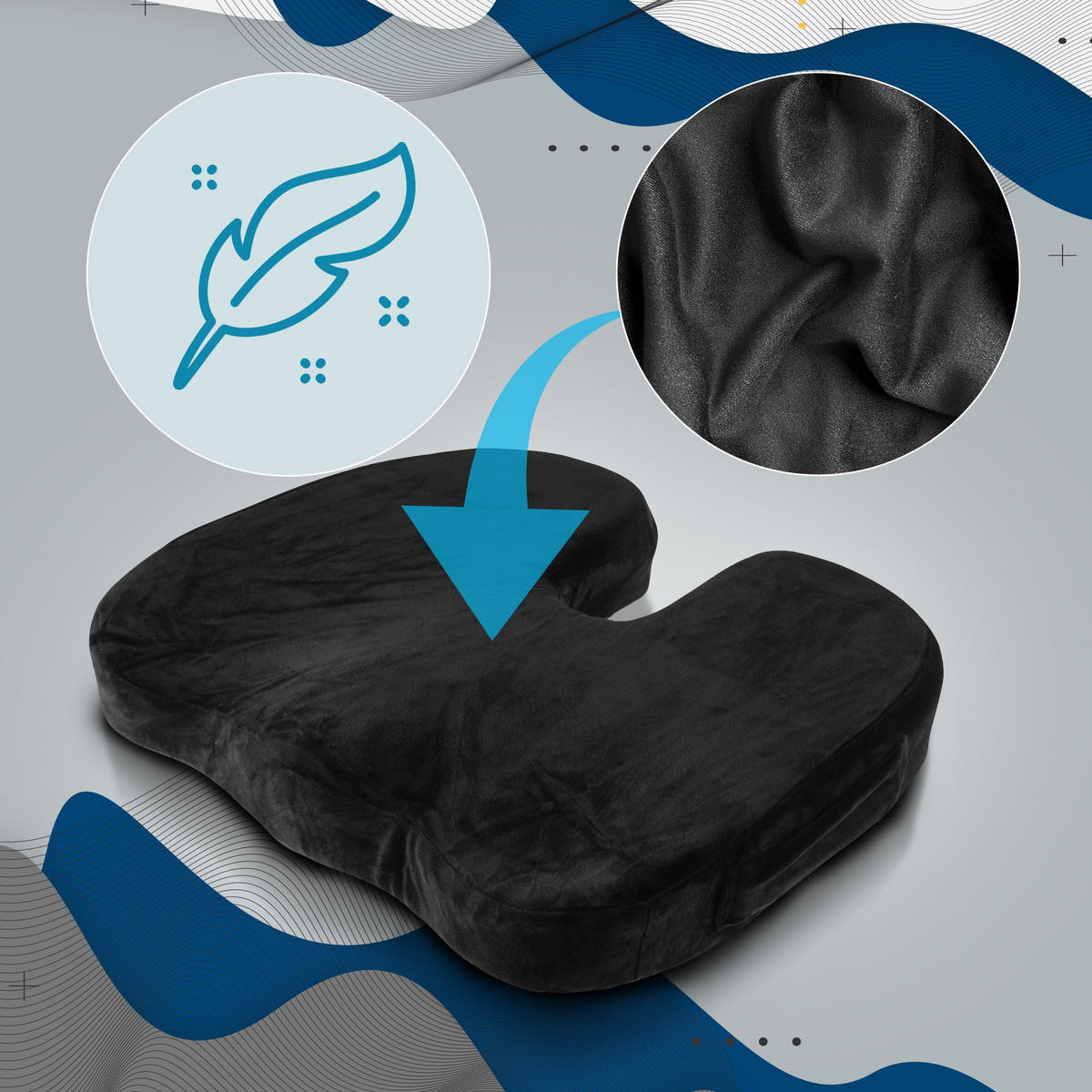 SITZWÜRFEL Stoff Schwarz - Schwarz, Textil (46/7/36cm) - CLP