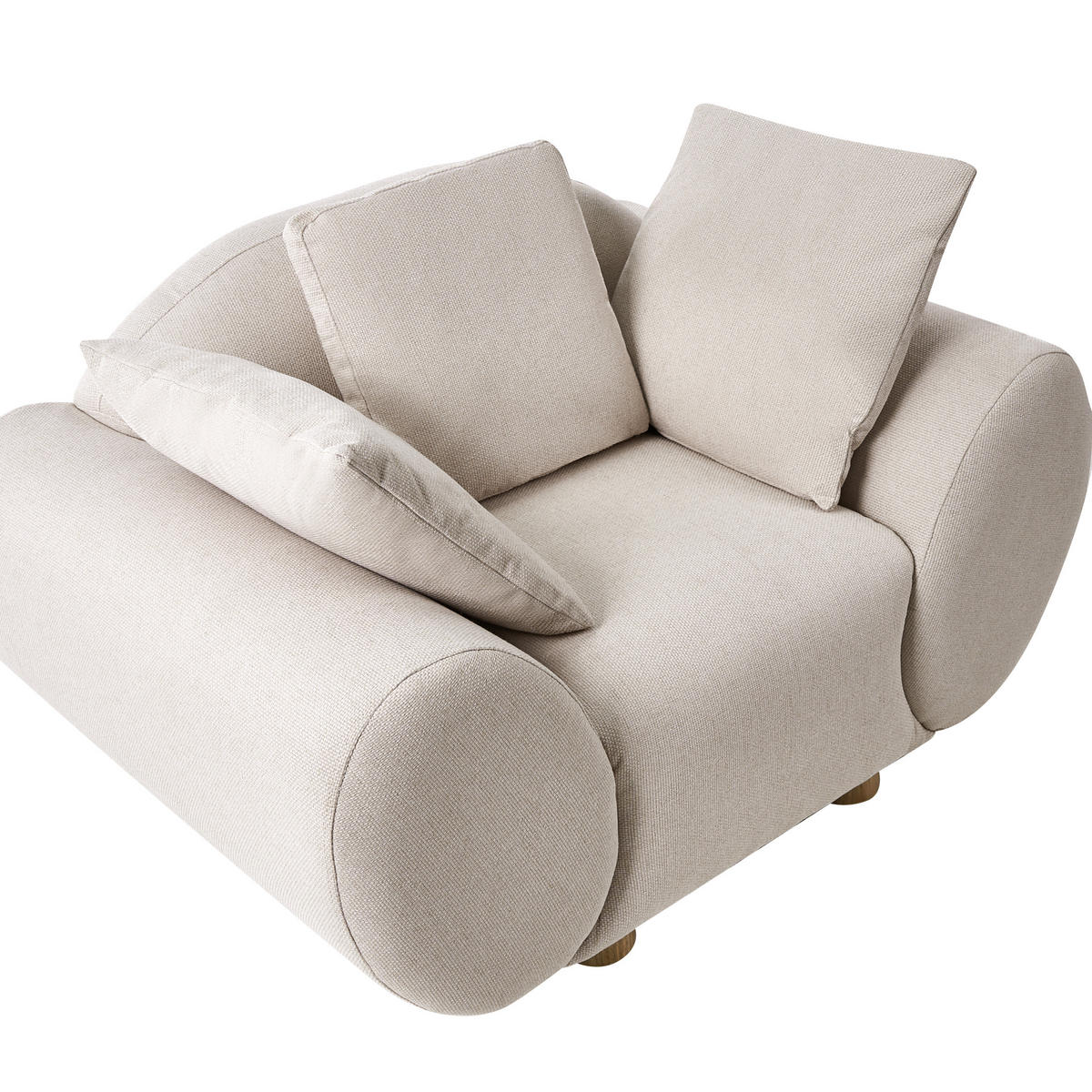 SESSEL Hellbeige Ringel - Beige/Braun, Textil (128/75/87cm) - Beliani