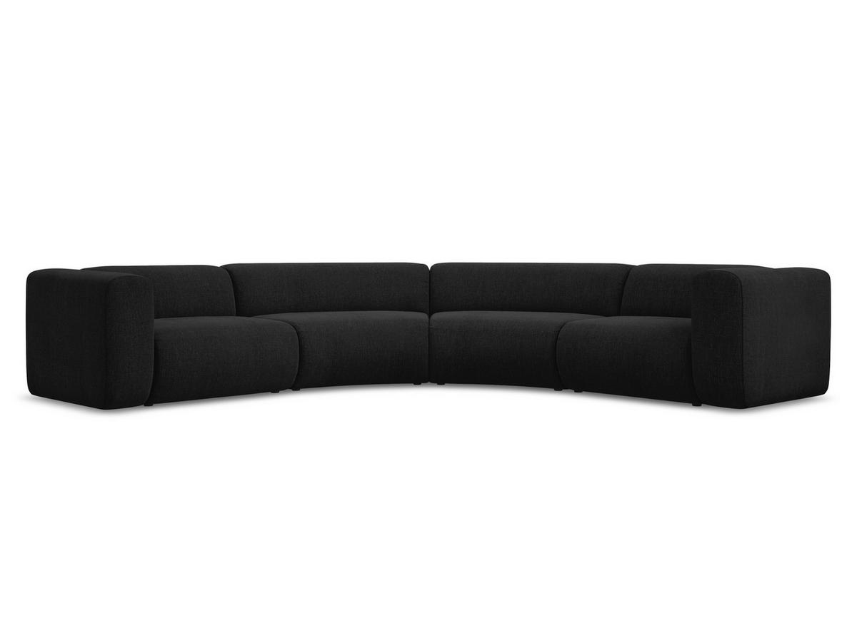 ECKSOFA Chenille Stoff Schwarz - Schwarz, Kunststoff/Textil (318/318cm) - Makamii