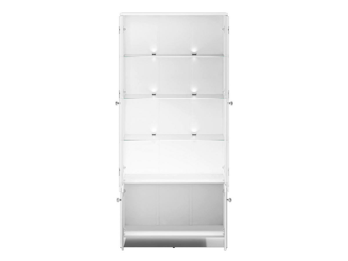 VITRINE – 87 cm – Glamour – Weiß Hochglanz - Weiß Hochglanz, Holzwerkstoff (87/190/41cm) - hi-markt