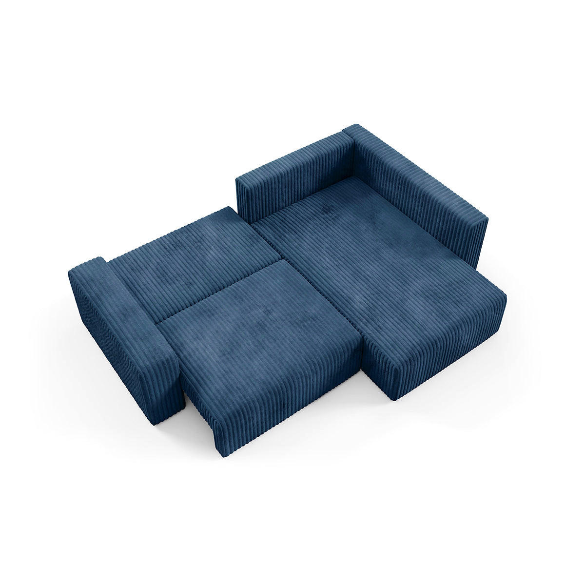 ECKSOFA Angela 4 Sitzplätze Marineblau - Blau, Holz (245/182cm) - Petits-meubles