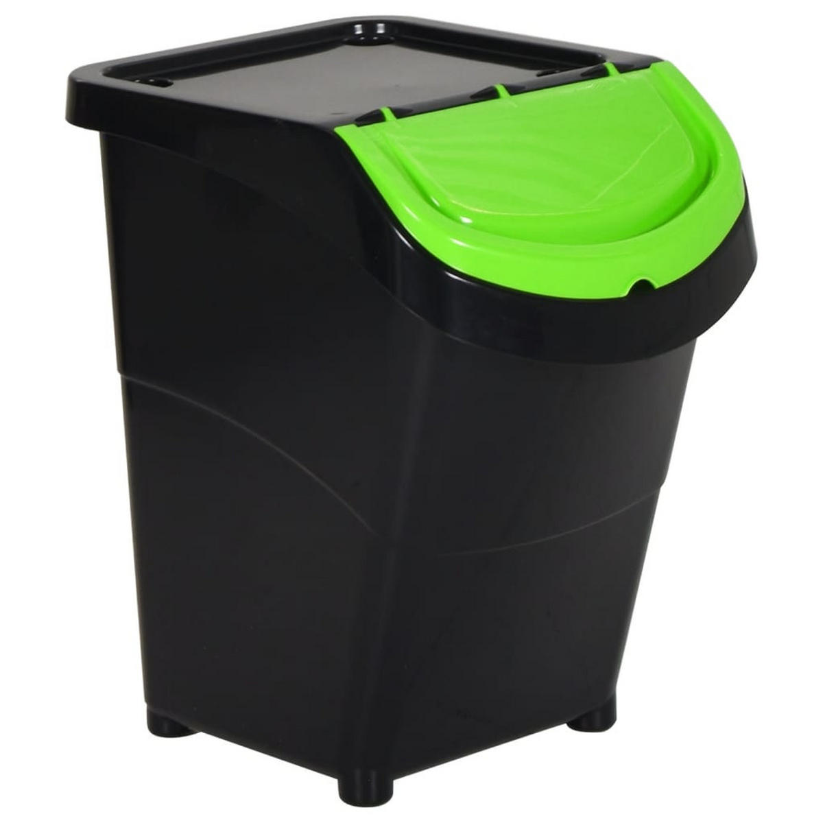 ABFALLBEHÄLTER (3er-Set) mit Deckeln 3x40L Schwarz - Schwarz, Kunststoff (43.5/46/31cm) - DELUKE