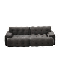 2-SITZER-SOFA Stoffbezug 224cm Grau Geschwungen - Grau, Textil (104/66/224cm) - Raelunyi