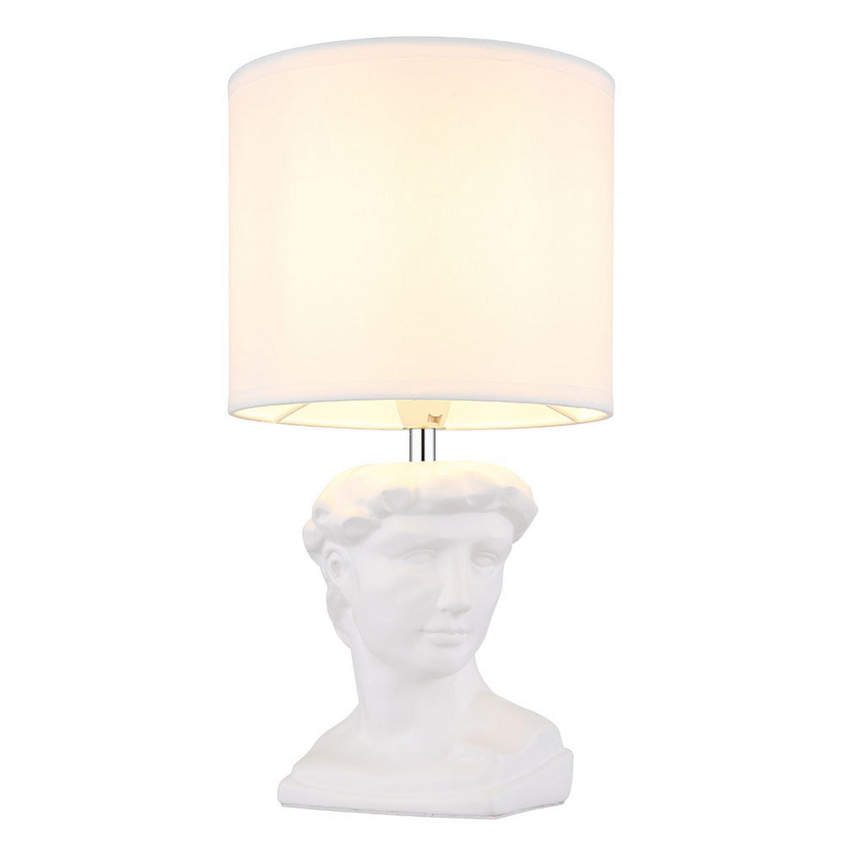 TISCHLEUCHTE HERMES Textil Weiß - Weiß, Textil (17.5/17.5/33cm) - Globo Lighting