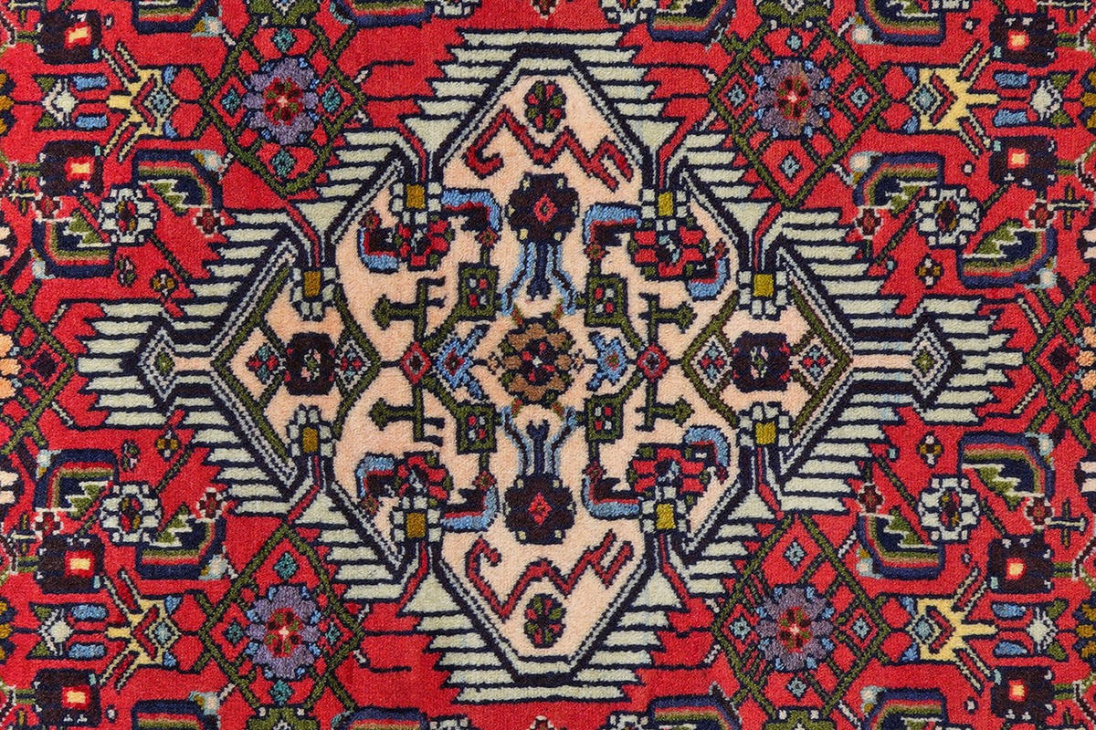 ORIENTTEPPICH handgeknüpft Assadabad Rot 198/121 cm Schurwolle - Rot, Textil (121/198cm) - Looma