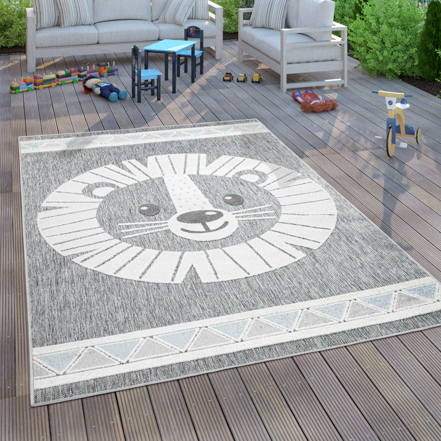 KINDERTEPPICH 140/200 cm Tweet 467 - Grau, Textil (140/200cm) - Paco Home