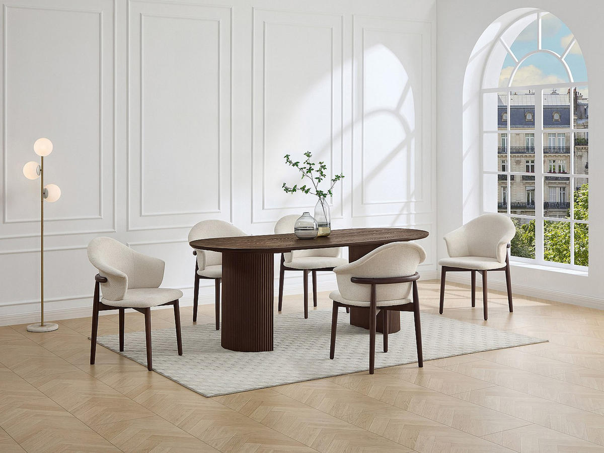 STUHL - 53 cm x 60 cm - holz - cremefarben Lumely - Creme, Holz/Holzwerkstoff (53/82/60cm) - Vente-Unique