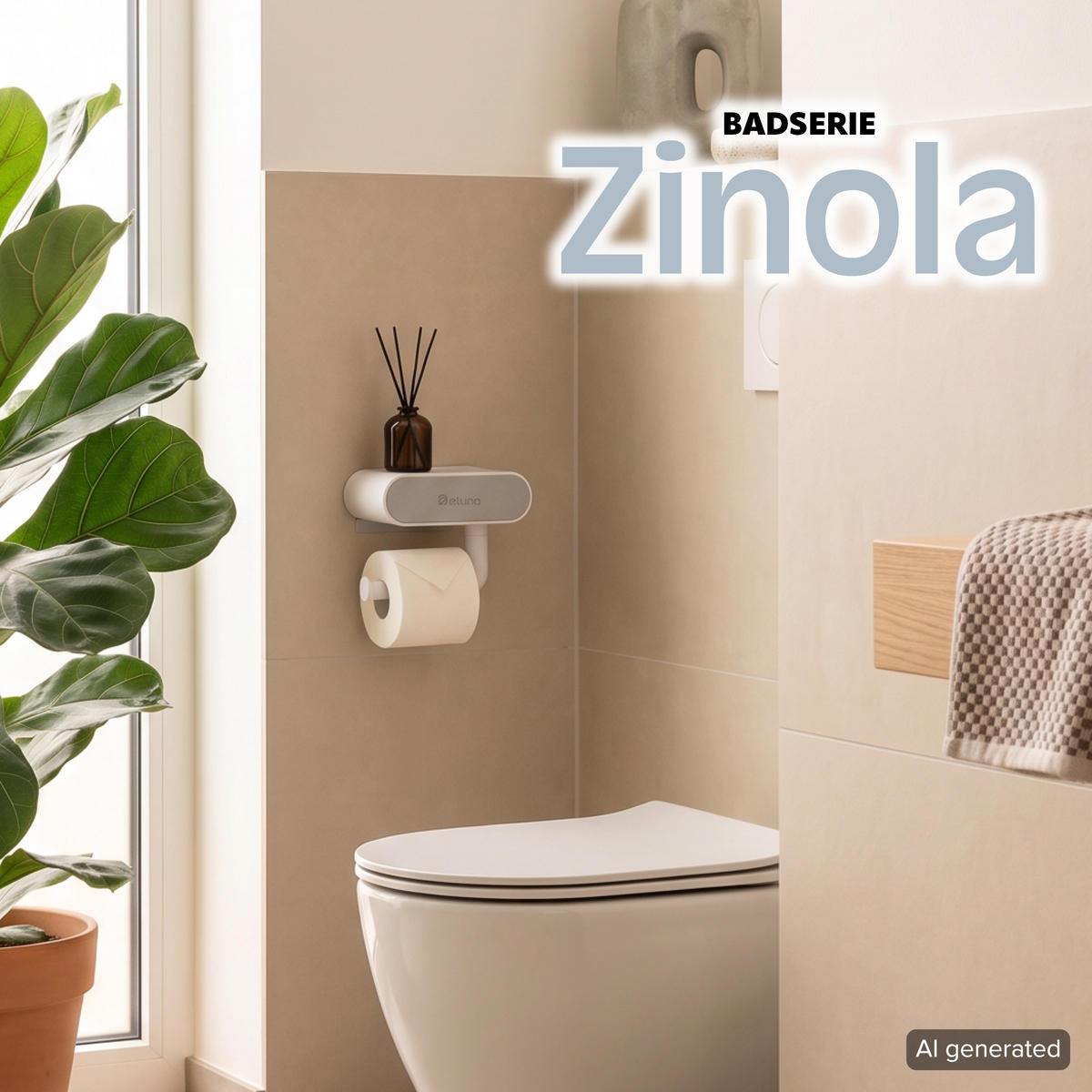 TOILETTENPAPIERHALTER, Cremeweiß - Creme, Kunststoff (19/16/12.5cm) - eluno