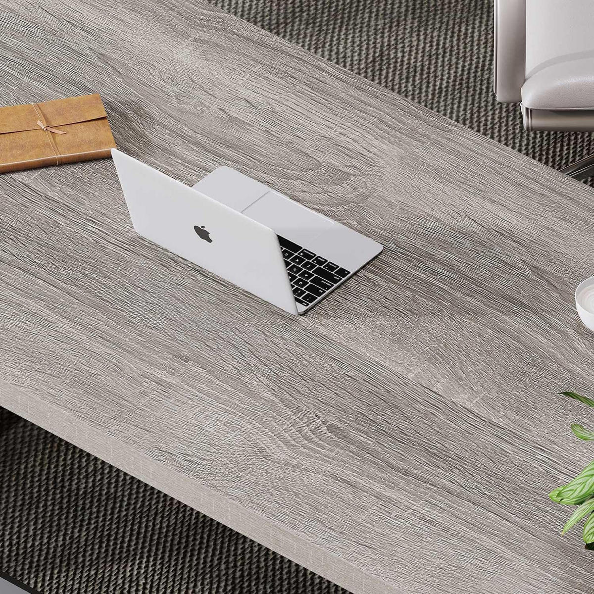 BÜROSCHREIBTISCH Grau Holz-Metall 140 x 60 x 75.5 cm - Grau, Holzwerkstoff (60/140/75.5cm)