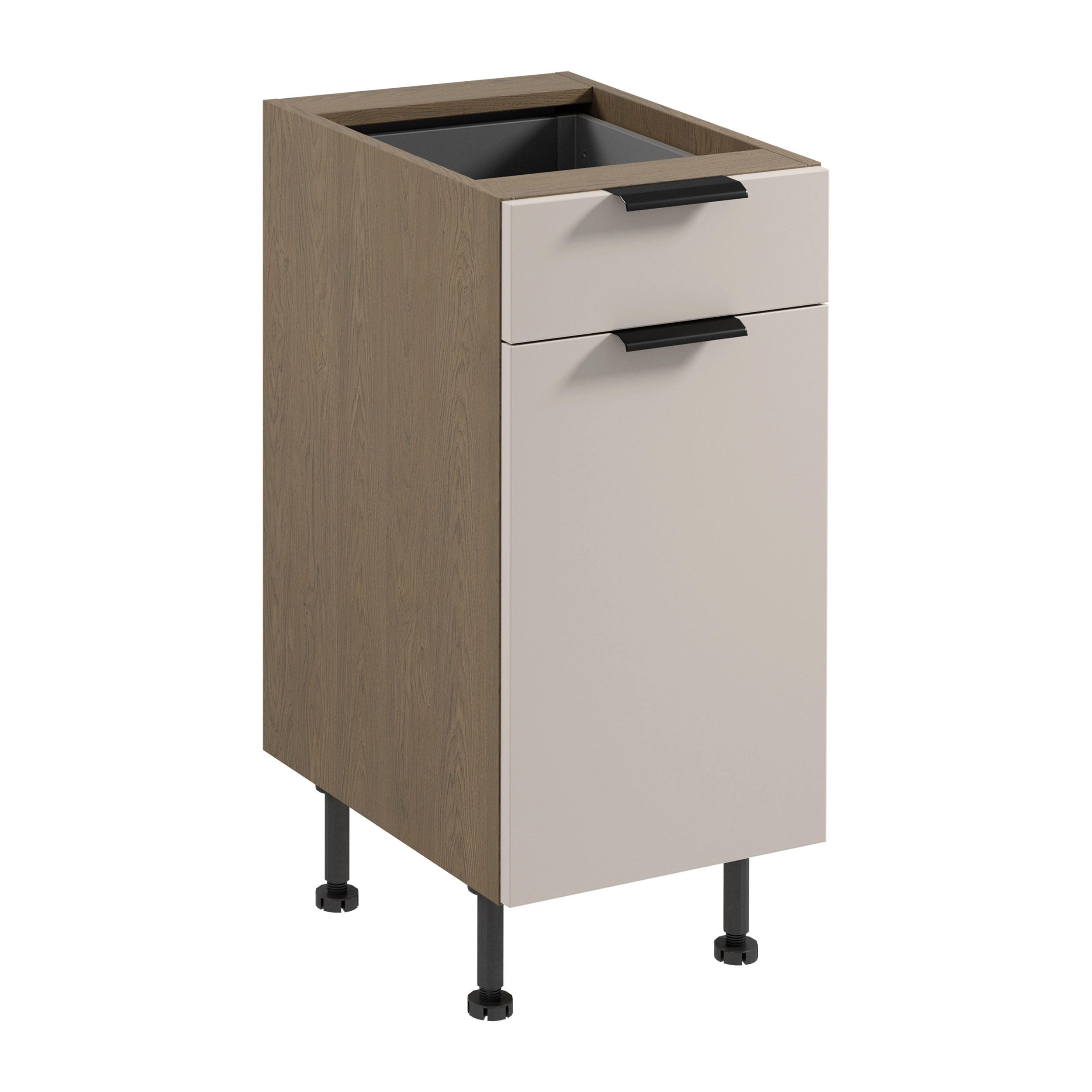 UNTERSCHRANK D40S1 P/L – Sorento Beige – Beige / Eiche - Eichefarben/Beige, Holzwerkstoff (40/87/52cm) - ROYAL24_MARKT