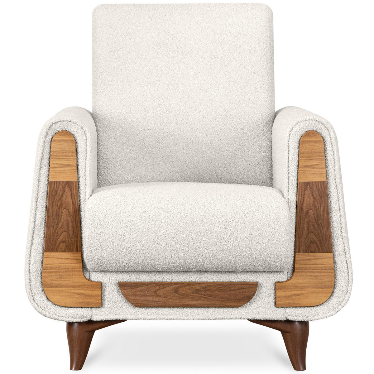 SESSEL GUSTAVO mit Armlehnen, weiß - Braun/Weiß, Holz/Holzwerkstoff (83/95/92cm) - KONSIMO®