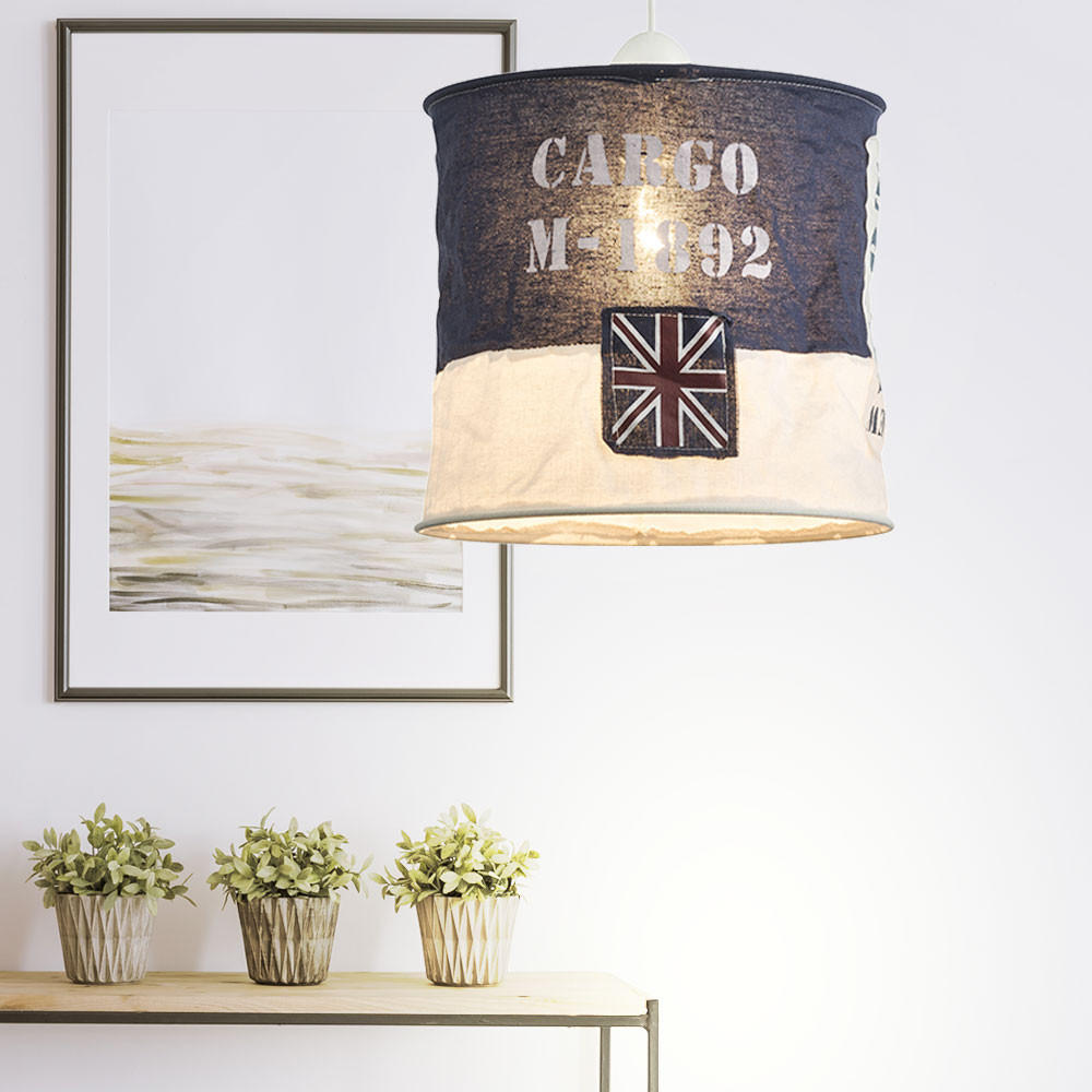 LED HÄNGELEUCHTE Textil Blau Weiß - Blau, Textil (28/28/126cm)