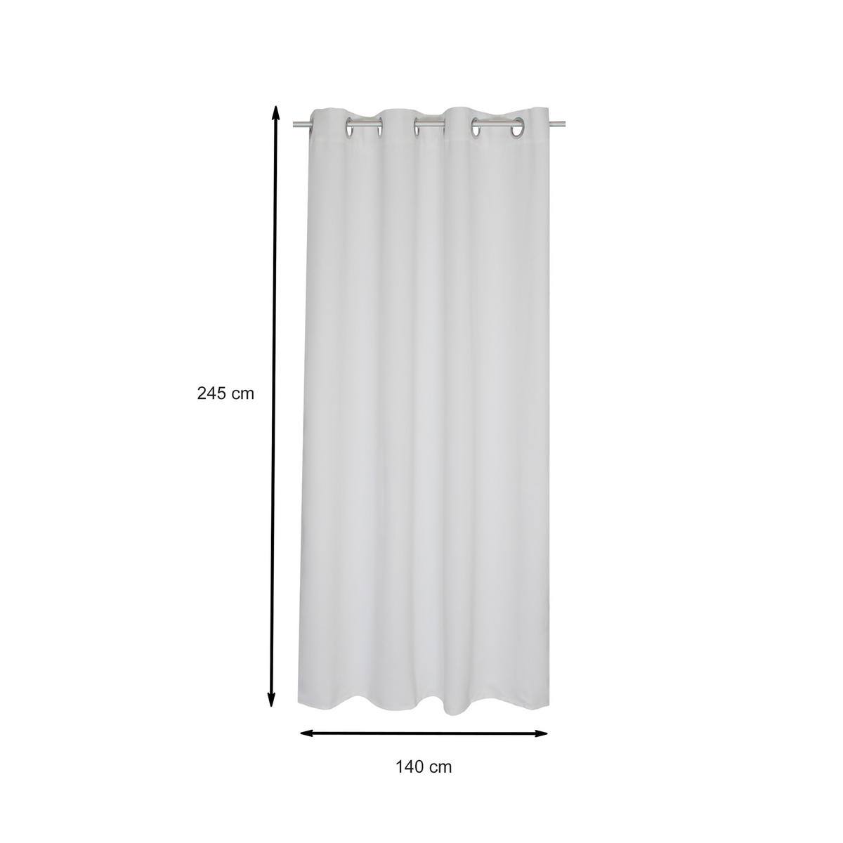 VERDUNKELUNGSVORHANG Ösen 140/245 cm Weiß - Weiß, Textil (140/245cm) - TiborTex
