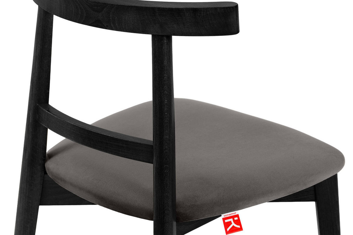 ESSTISCHSTÜHLE LILIO 2 St Vintage, Grau / schwarz - Schwarz/Grau, Holz/Textil (47/76/45cm) - KONSIMO®