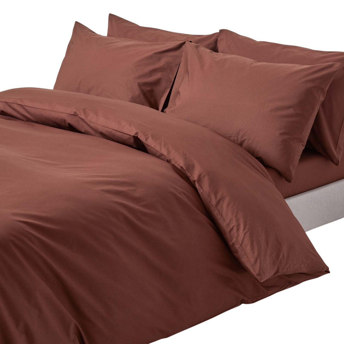 BETTWÄSCHE Perkal Fadendichte 200 - Braun, Textil (260/220cm) - Homescapes
