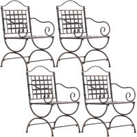 GARTENSTUHL 4er Set Metall bronze - Bronzefarben, Metall (56/92/53cm) - CLP
